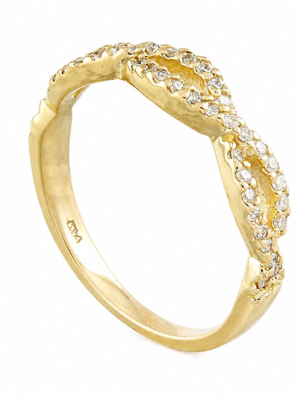 14K Yellow Gold Diamond Infinity Ring 0.35 CTW Natural Diamonds